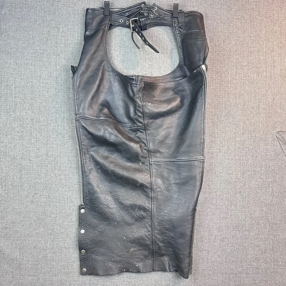 Open Road Wilsons Leather‎ Motorcycle Chaps Size L Black Biker Riding